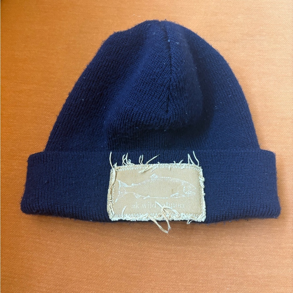 AK Wild Salmon Blue Beanie with Tan Patch